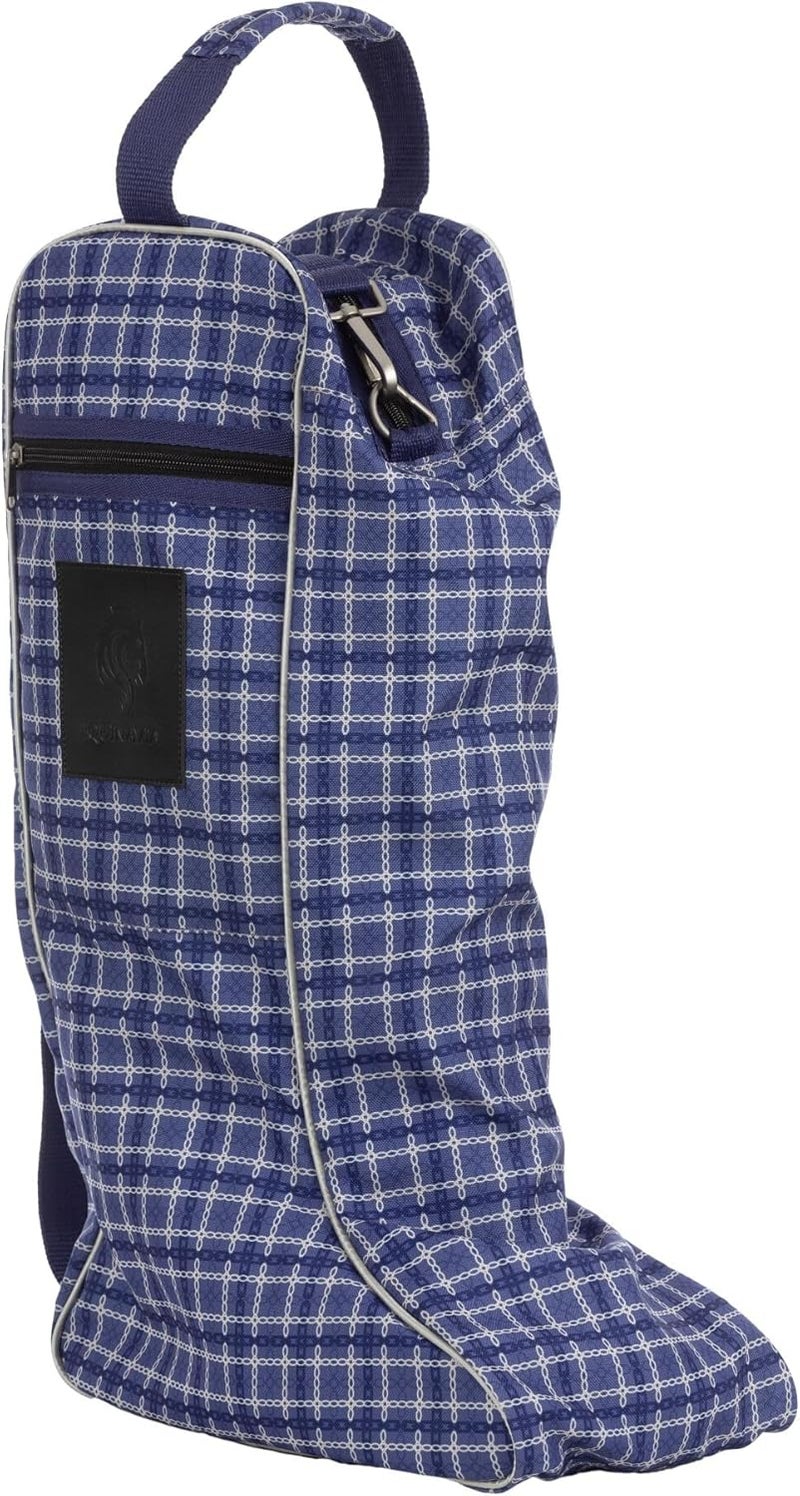 Equinavia Darby Equestrian Durable Padded Tall Boot Bag with Shoulder Strap - Navy/Skipper Blue - One Size - Image 1